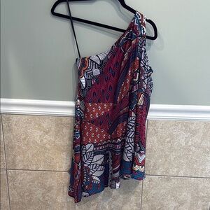 One-Shoulder Patterned Dress